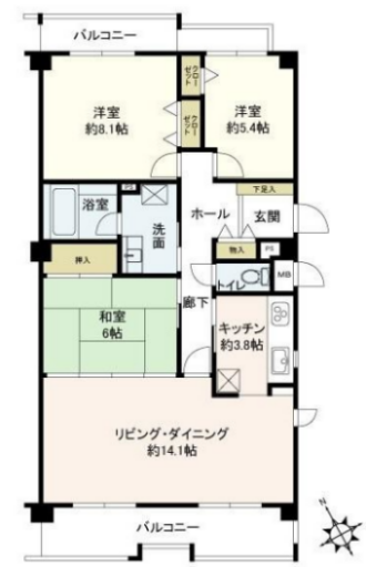 「アコーデリア西神中央　壱番館」間取り図